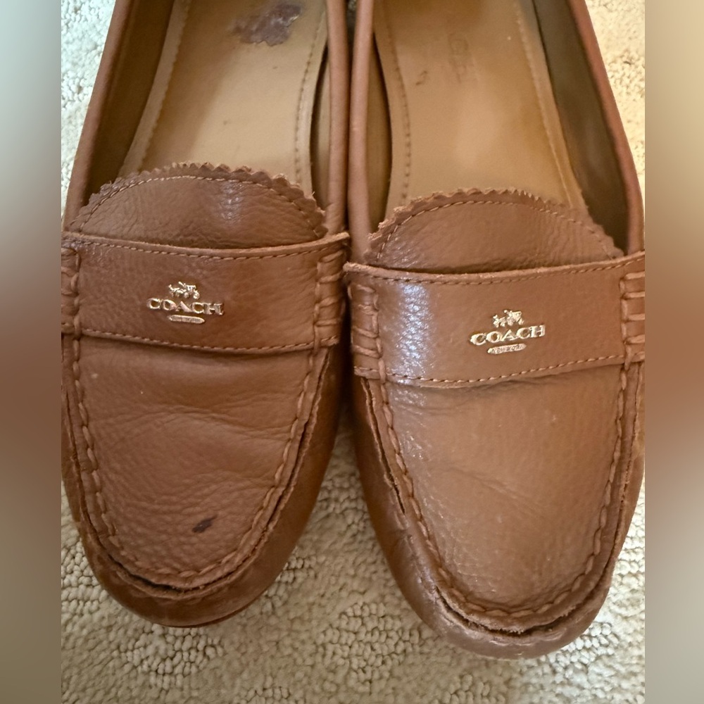 Coach Tan Leather Slip-Ons - Picture 5 of 7